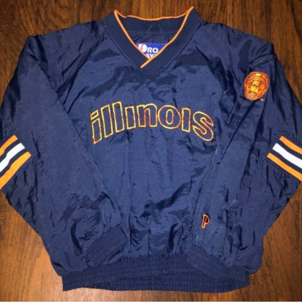 University Of Illinois Chief Illiniwek Pro Player Vintage VNeck Pullover Size XL